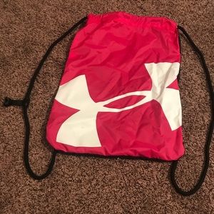 Pink and black Under Armour String bag